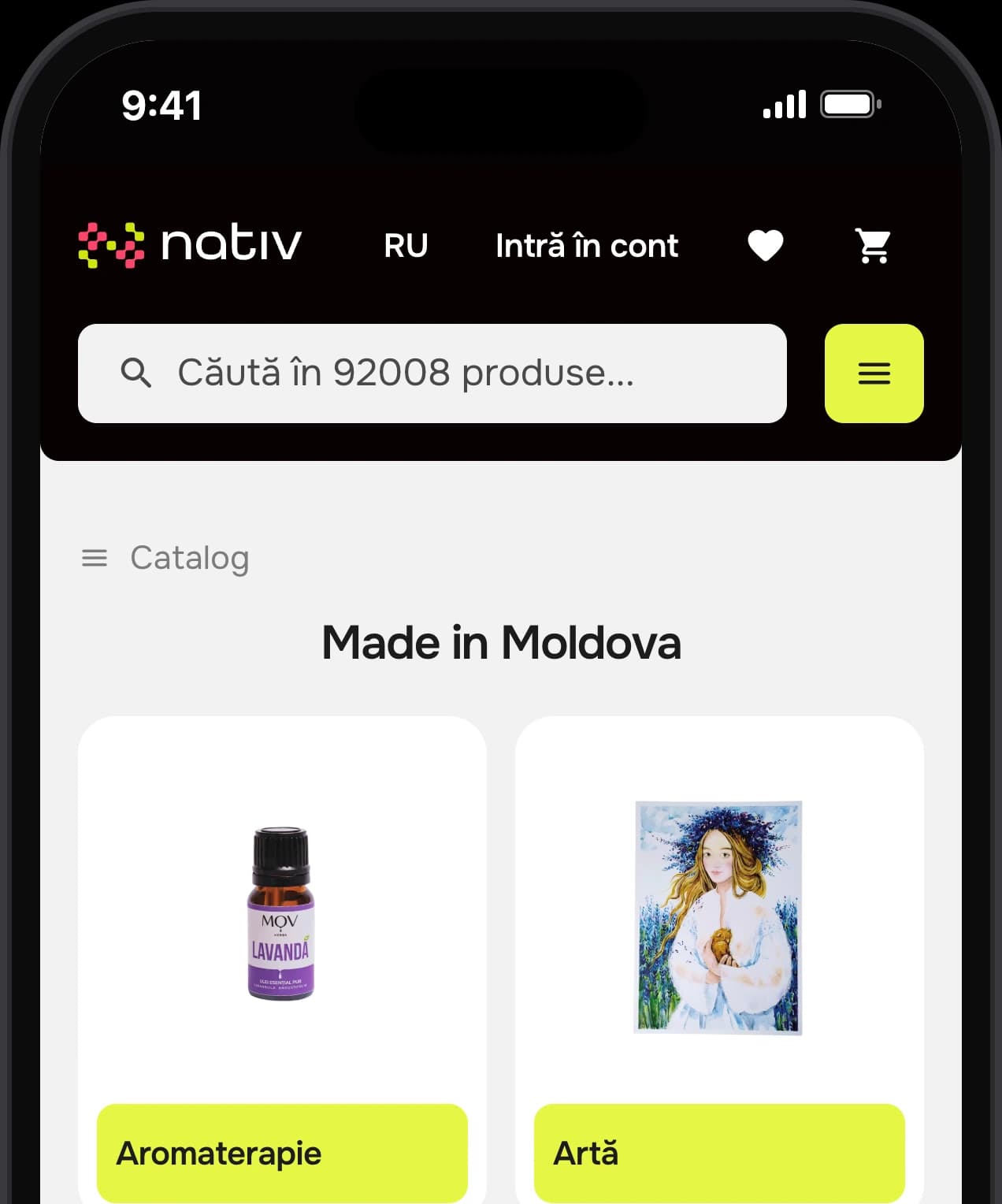 Nativ Marketplace pe telefon